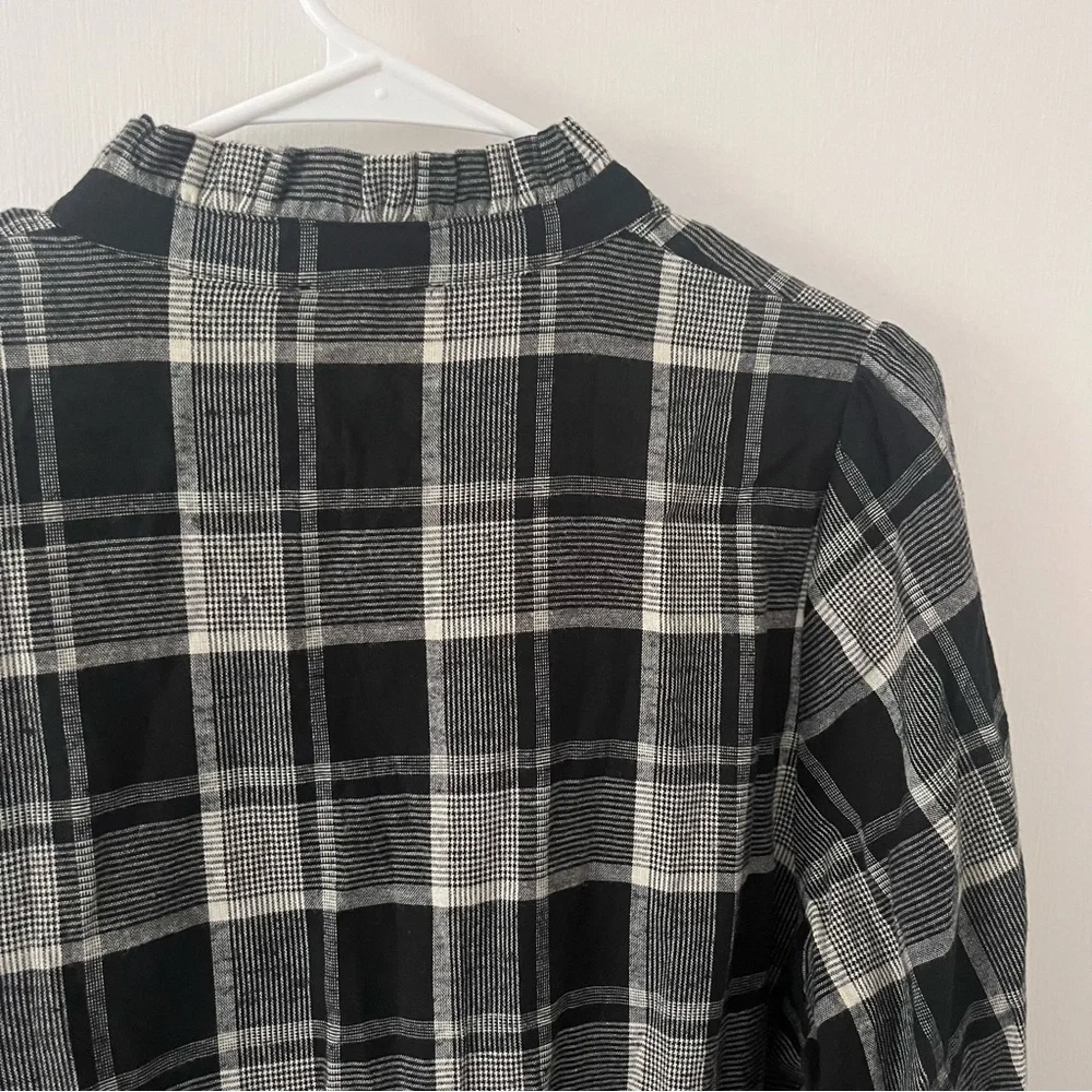 Sezane Capri Flannel Shirtdress Mini Wrap Washington Check French Academia 40 - Picture 9 of 16
